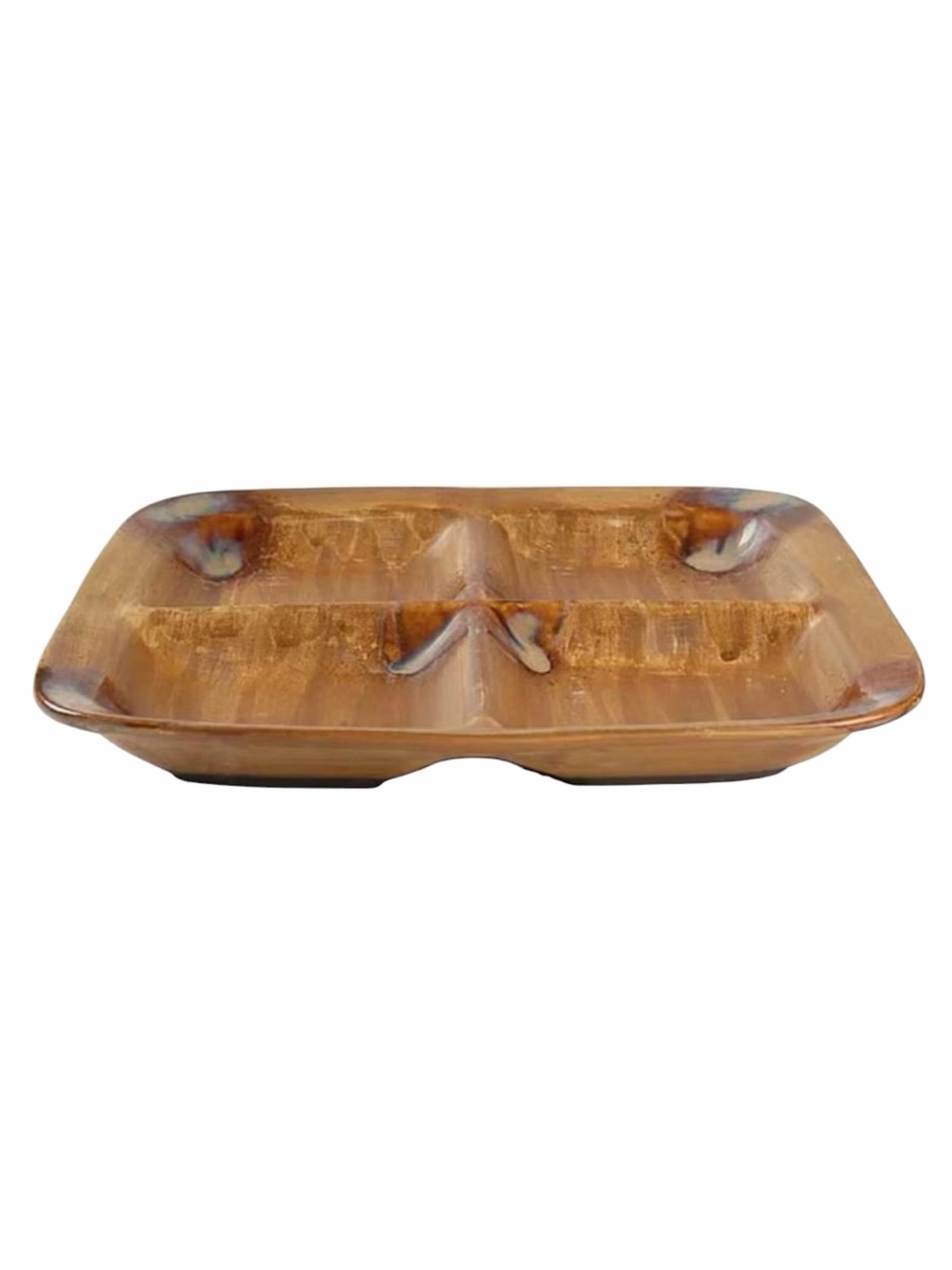 Sango Splash Brown #4951 4-Part Divider Relish Server Dish